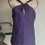 Banana Republic Satin Twisted Halter Top Purple Size Large NWT Photo 0