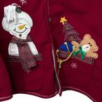 Vintage Women's Size 3X Ugly Christmas Fleece Cardigan Sweater Pockets Red Photo 1