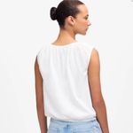 Madewell NWT Bubble Cotton Linen Blend Tee in White - Size: Extra Small Photo 9
