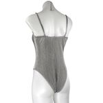 Urban Outfitters Silver Metallic Ribbed Sleeveless Cami Tank Bodysuit Top Size S Photo 1