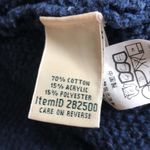 L.L.Bean Blue Speckled Chunky Knit shawl collar open front Cardigan size small Photo 11