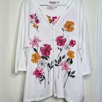 Quacker Factory 2 Piece Set Floral Tank & Cardigan Women’s Plus Size 3X White Photo 0