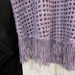 SO NWT Juniors Pullover Crochet Fringe Purple Sweater Top Size XL Boho Cottage Photo 1