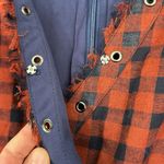 Le lis  Plaid Dark Orange Navy Blue Fit & Flare Western Dress Size Small NWT Photo 7