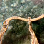 Open work Cutout Gold Over Sterling Silver Hoop Huggie Earrings 925 Turkey Photo 2