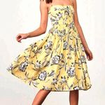 BB Dakota Yellow Floral Fit & Flare Dress Photo 0