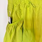 Free People FP Movement Women's Size Large High Rise Smocked Brief Lined Shorts Green Photo 4