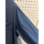 Banana Republic  Womens Denim Dress Long Sleeve Button Down‎ Pockets Dark Blue Photo 3