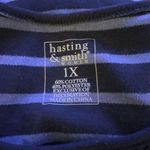 Hasting & Smith  Tunic Top Striped Crochet Yolk Blue Tonal Cotton Blend Size 1X Photo 2