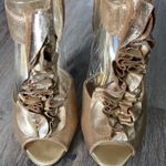 Steve Madden Leather Fiesta Gold Heels Size 7.5 Photo 5