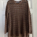 Amanda Smith  Womens Brown‎ Crochet medium Scalloped Hem Tunic Top Photo 0