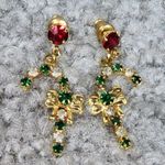 Chatherines Dangle Drop Candy Cane Pierced Post Earrings Christmas Holiday Wear Photo 1