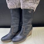 Timberland Women's Black Leather Boot with Fur/ Shoes Heel 3" Size 8.5 SKU 5738 Photo 0
