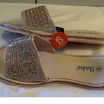 Babe Ladies Light Pink Rhinestone Jewel Sandals Size 8 NEW White Photo 1