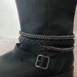Black Long Chain Heeled Women’s Boots Size 6 Photo 1