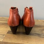Anthropologie Schuler & Sons Philadelphia Leather Clog Ankle Bootie Heels Orange Photo 6