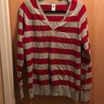 Gap Red and gray long sleeve vneck sweater size XL Photo 0