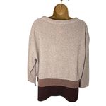 Dress Barn Vtg 80s 90s Colorblock Sweater Scoop Neck Pullover Taupe Brown 14/16 Photo 1