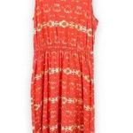 Natural Reflections orange scoop neck high low hem ikat sleeveless dress large Photo 0