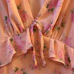 Love Shack Fancy Pink Floral Ruffled Midi Dress Size 6- flaw Photo 4