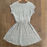 Rebecca Taylor Linen Jersey Tie-Waist Short Sleeve Sheath Dress Heather Grey S Photo 5
