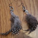 Feather Earrings Unique Handmade Womens Silver Photo 0