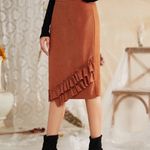 NEW!! Rust Ruffle Skirt ❤️ Brown Size XL Photo 2
