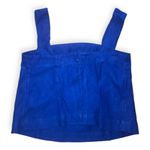 Madewell Womens Blue Curved-Neck Shell Tank in 100% Linen Photo 3