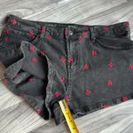 Wild Fable Black Jean Shorts with Red Embroidery Photo 7
