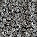 H&M Black and White Feather Print Ankle Pants, Fun Flowy Pants, Size 12 Photo 8