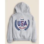 J.Crew Heritage Fleece Hoodie Limited Edition USA Swimming Gray Plus Size 2X Photo 2