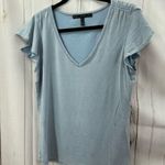 White House | Black Market  Women’s Medium Blue Short Sleeve Top Tee Photo 0