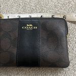 Coach  Wristlet Wallet Chocolate Brown Stripe Signature Canvas Logo Leather Photo 3