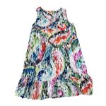 Jams World Women's Paisley Rain print V-Neckline Single Tier Ruffle Dress Size L Photo 3