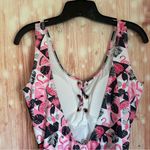Emme Jordan Pink Flamingo Print Low Back One Piece Swimsuit Size L Photo 6