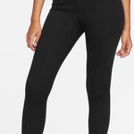 Nike Black Leggings W White Sign On Leg Photo 3
