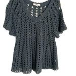 YA Los Angeles  Crochet Flounce Sweater Top Small Photo 1