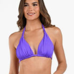 La Blanca  Island Goddess Halter Triangle Bikini Top Ultraviolet Purple 4 NWT Photo 0