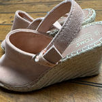 Toms  pink‎ suede strapped wedge sandals Photo 0