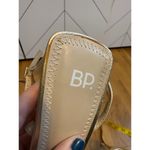 BP Parrker Women’s 7.5 Gold Square Toe Chunky Heel Ankle Strap High Heels Party Photo 10