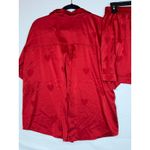 Nuuds Red Heart Print Satin Pajama Set Women's XXL Button Up Top Shorts Photo 8