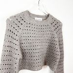 Self Contrast Emersyn Cropped Sweater S Grey Gray Photo 3