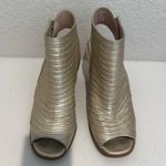 Paul Green Cayanne Gold Leather Peep Toe Ankle Booties Size UK 7 / US 9.5 Photo 2