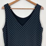 Reversible Tank Top Womens Large‎ Black White Polka Dot Solid Sleeveless V Photo 5