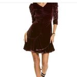 Rebecca Taylor Ruched Velvet Dress Photo 10
