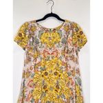 Free People  Womens Dress Yellow Yara Mini Floral Short Sleeve A Line Boho Small Photo 6