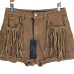 Versona NWT Denim Shorts Womens 8 Brown Fringe Western Cowgirl Boho Festival Photo 0