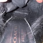 Coach Vintage  Kristy Black Suede Fur Trim Lace Up Heeled Mules Size 11 Photo 8