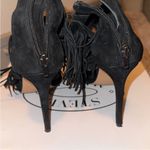 Steve Madden Black Fringe Suede High Heel Sandals Photo 2