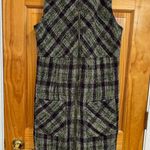 W By Worth Women’s  Plaid Argyle Wool Blend Textured Workwear Zip Up Sheath Dress Photo 0